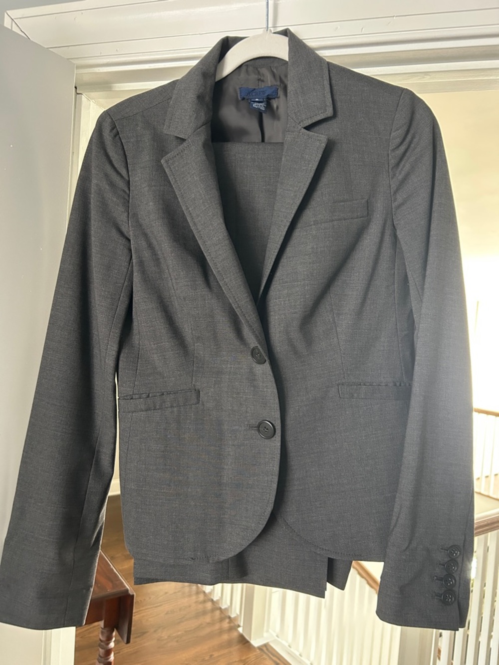 JCREW Women's Gray Suit - Tailored Two-Button Jacket and matching pant